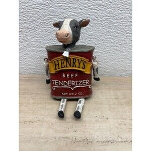 Vtg WMG Shelf Sitter Cow Henrys Beef Tenderizer Reisin Figure
